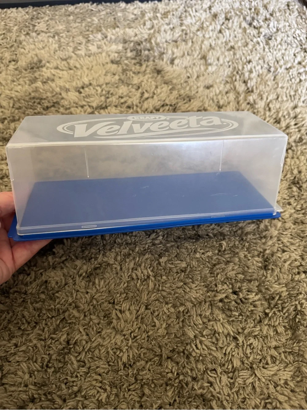 Vintage Kraft Velveeta Cheese Keeper Storage Container - Blue & Clear